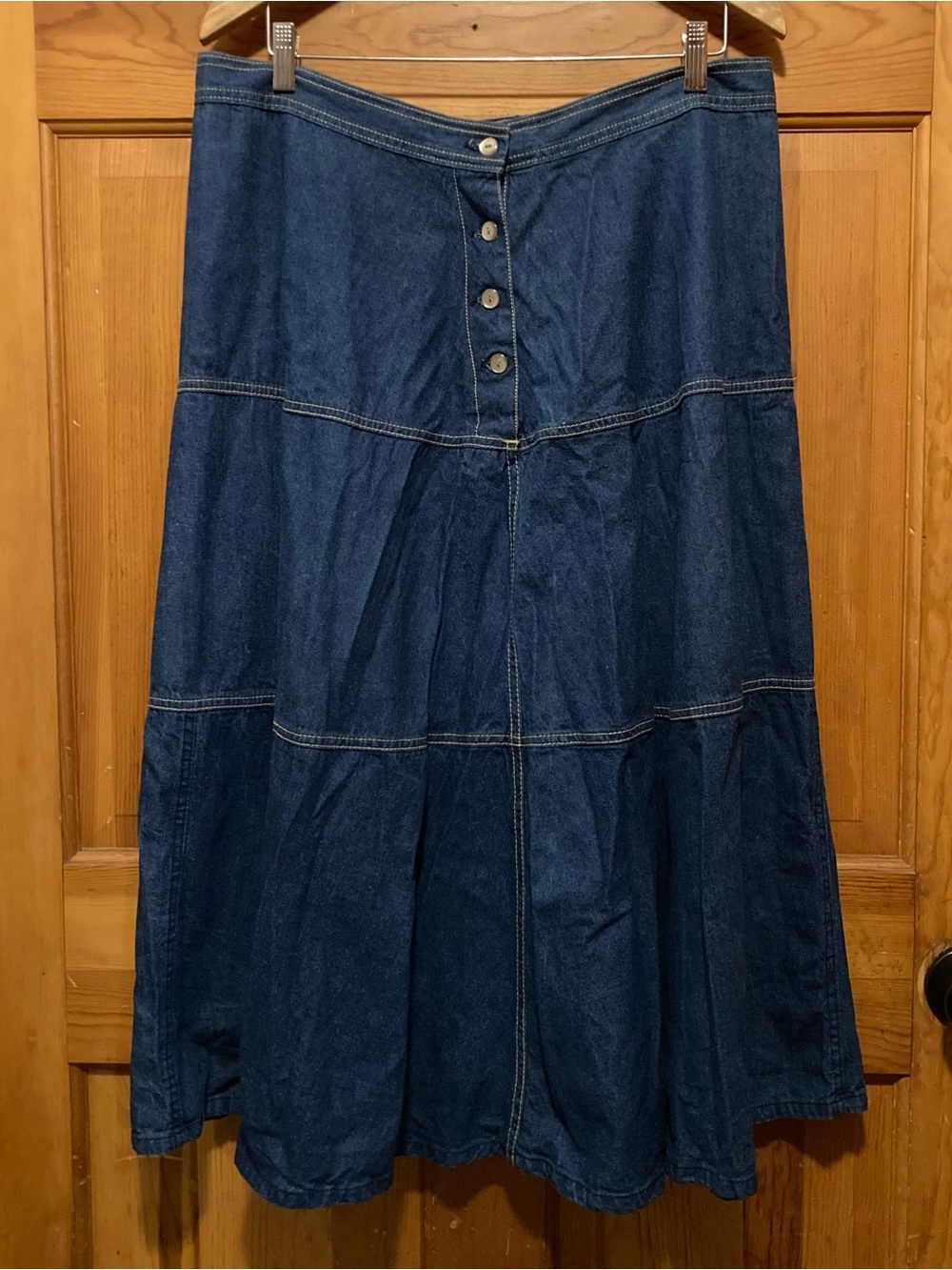 90's Vintage Tracer High Waisted Denim Western Prairie Skirt!